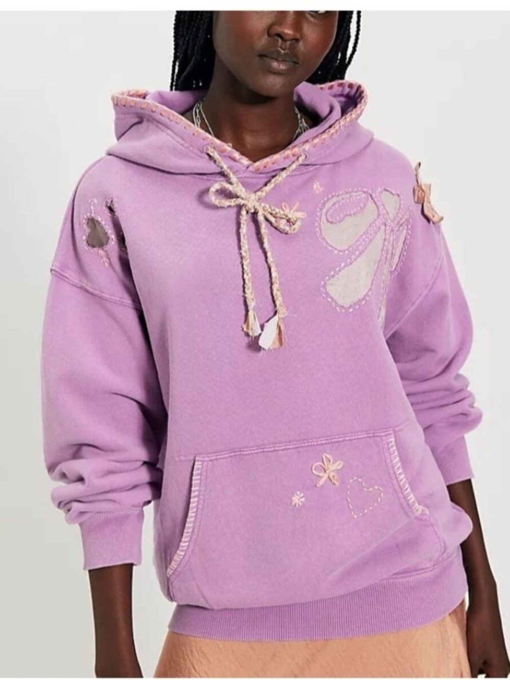 Free People Love Letters Hoodie- size Small